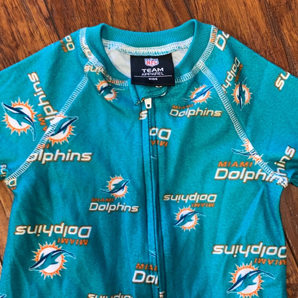 NFL Miami Dolphins Teal One-Piece Footie Pajamas